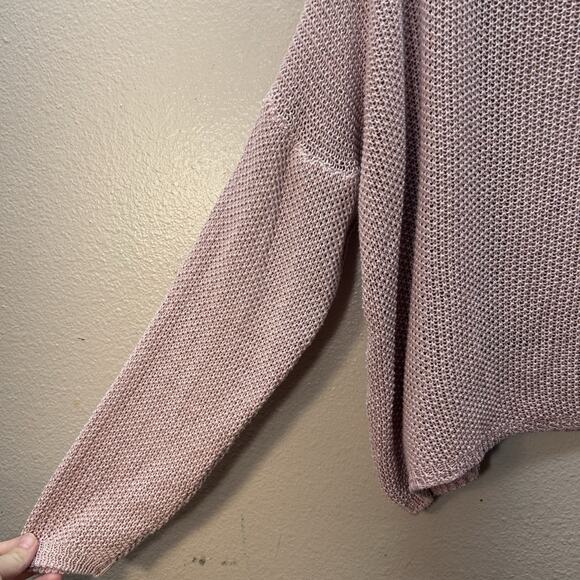 Gigi Moda Knit Sweater Italy Pink Oversized Lagenlook Cropped Chic Modal Blend - Picture 6 of 7